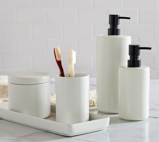 Mason Glazed Stoneware Bathroom, Bathroom Soap Dispensers Bath Accessories