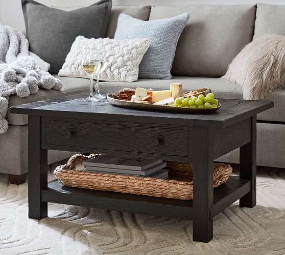 Benchwright 36 Lift Top Coffee Table, Lift Top Coffee Table Black Wood