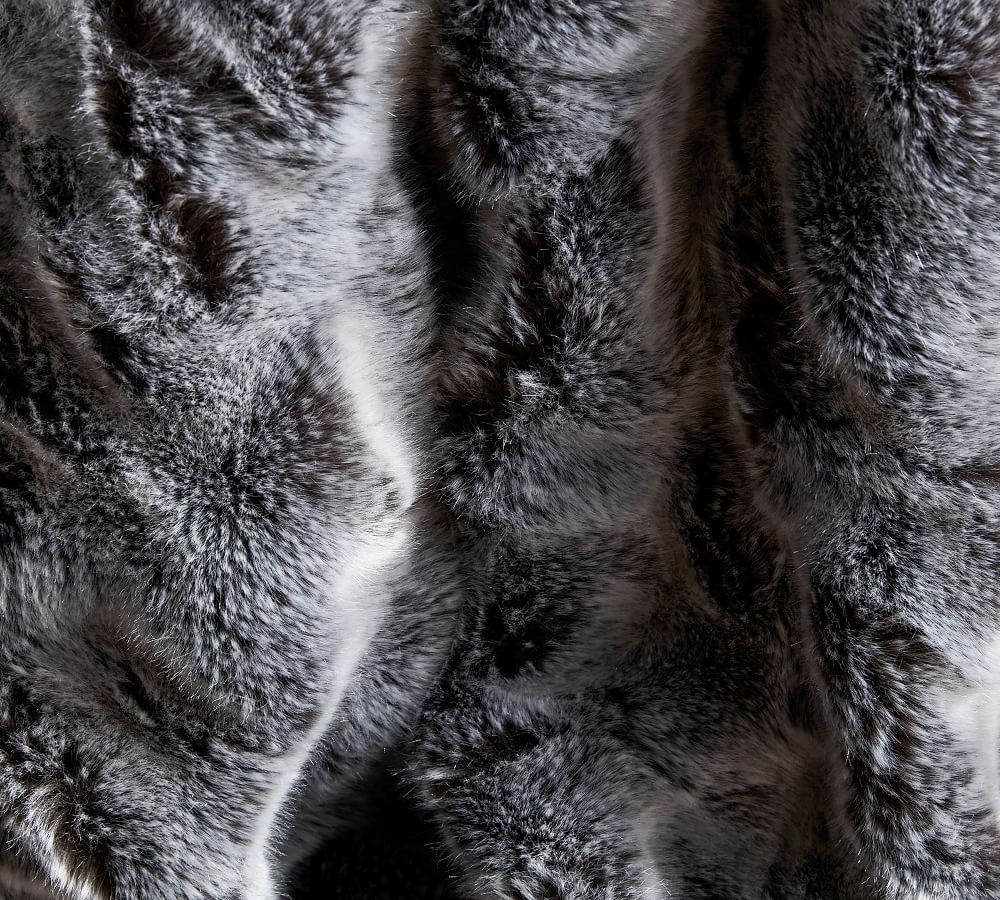 Faux Fur Ruched Throw Blankets | Pottery Barn