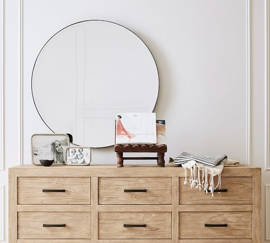 Madalyn Round Beveled Edge Wall Mirror, What Size Round Mirror Above Dresser