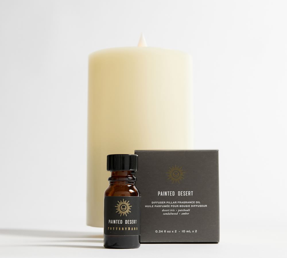 Mindfulness Flameless Diffuser Pillar Candle Fragrance Oil Set of 2