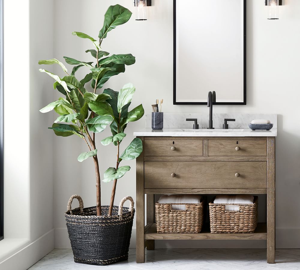 Faux Potted Fiddle Leaf Fig Trees Pottery Barn
