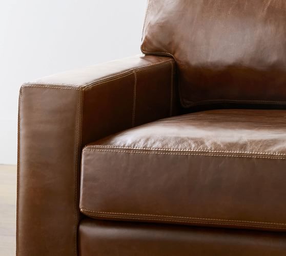 Turner Square Arm Leather Sofa, Elba Leather Sofa In Brown By Natuzzi