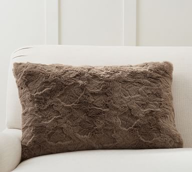 pottery barn faux fur pillow cover