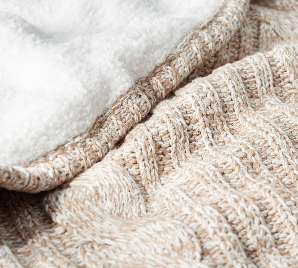 Cozy Cable Knit Throws Pottery Barn