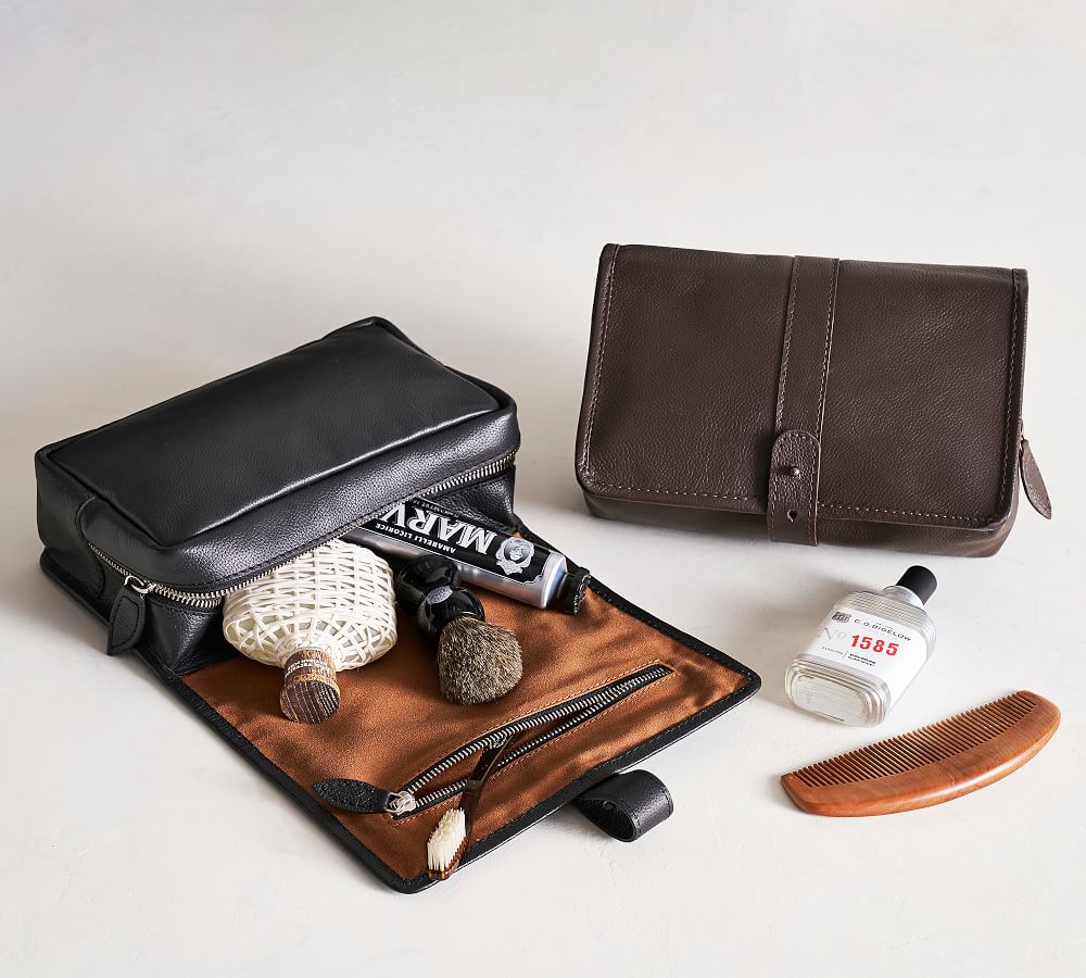 Grant Leather Toiletry Bag | Pottery Barn