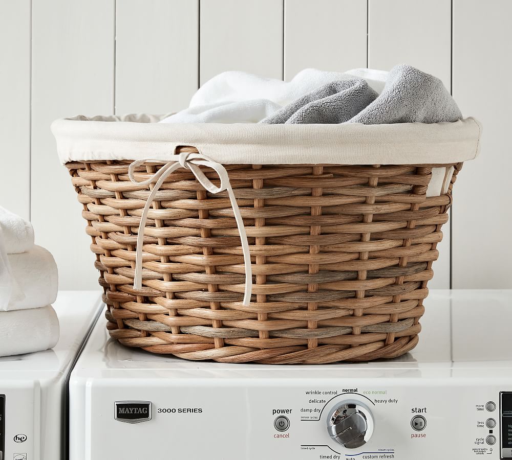 Aubrey Woven Laundry Basket Natural Pottery Barn