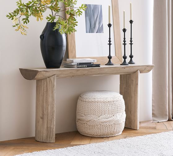Pismo 65 Reclaimed Wood Console Table, Barnwood Entry Table White