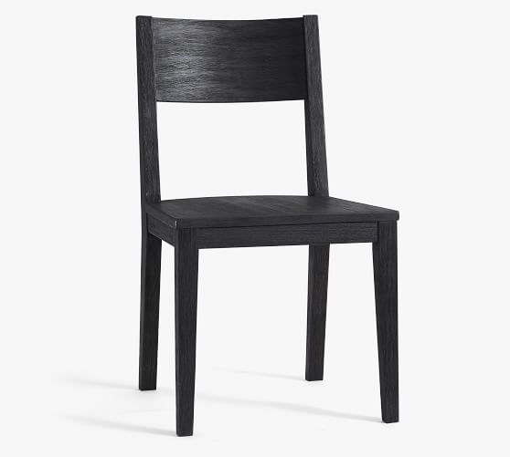 Menlo Wood Dining Chair Pottery Barn, Black Wooden Dining Chairs With Arms