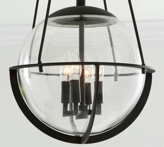Rollins Recycled Glass Outdoor Pendant Pottery Barn Rollins Recycled Glass Outdoor Pendant, Rollins 3 Light Black Chandelier
