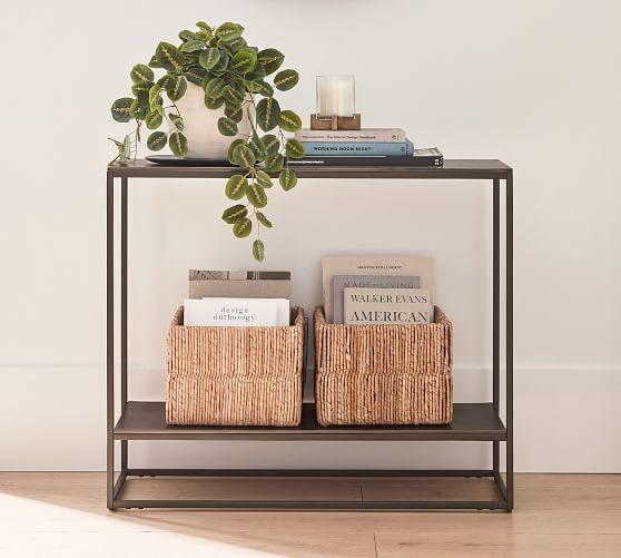 Duke 36 Metal Console Table Pottery Barn, Metal Console Table With Stools