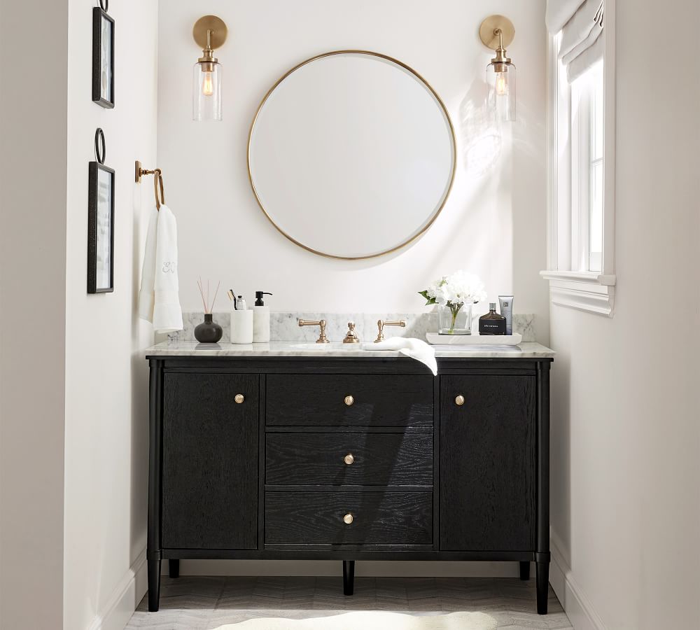 Vintage Round Mirror with D-Ring Mount | Pottery Barn