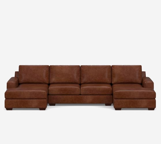 Big Sur Square Arm Leather U Shaped, Legacy Leather Sectional Sofa