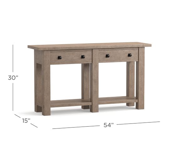 Benchwright 54 Console Table Pottery, 18 Inch Wide Sofa Table