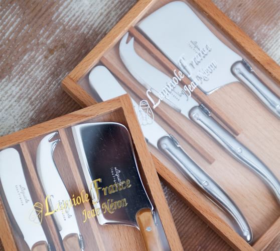 NEW Laguiole Cheese Knives Set of 3 Olivewood made France stainless steel SEALED 