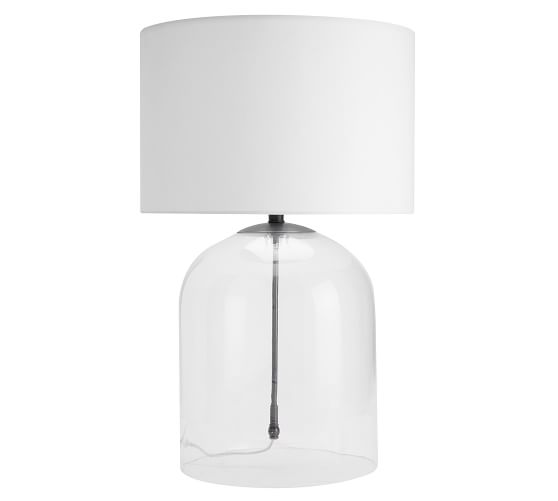 pottery barn clear glass lamp