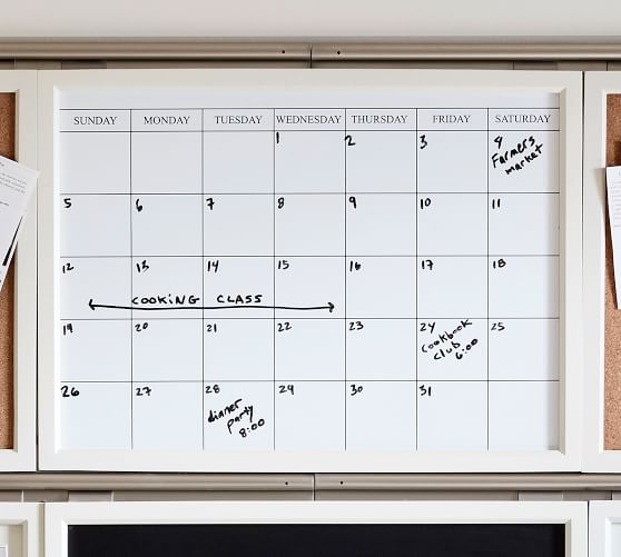 Daily Organization System Magnetic Whiteboard Calendar Pottery Barn - Black Dry Erase Calendar Wall Stickers