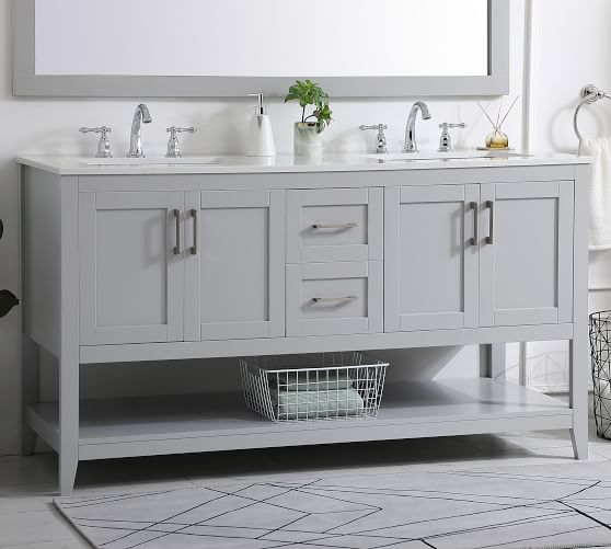 Belleair 60 Double Sink Vanity Pottery Barn Belleair 60 Double Sink Vanity, 60 Bathroom Vanity With 2 Sinks