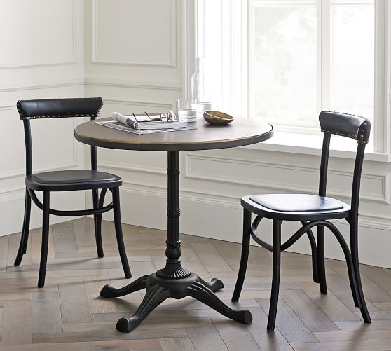 Rae Round Metal Bistro Table Pottery Barn, Round Bistro Table And Chairs Indoor