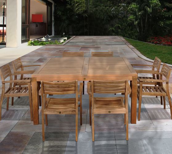9 Piece Teak Square Dining Table, Square Kitchen Table And Chairs Set Of 3