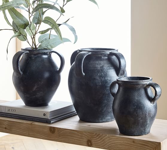 Vase Set of 2 Studio Pottery Hand Thrown Ceramic Vase