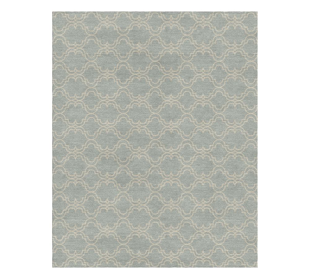 Scroll Tile HandTufted Wool Rug Pottery Barn