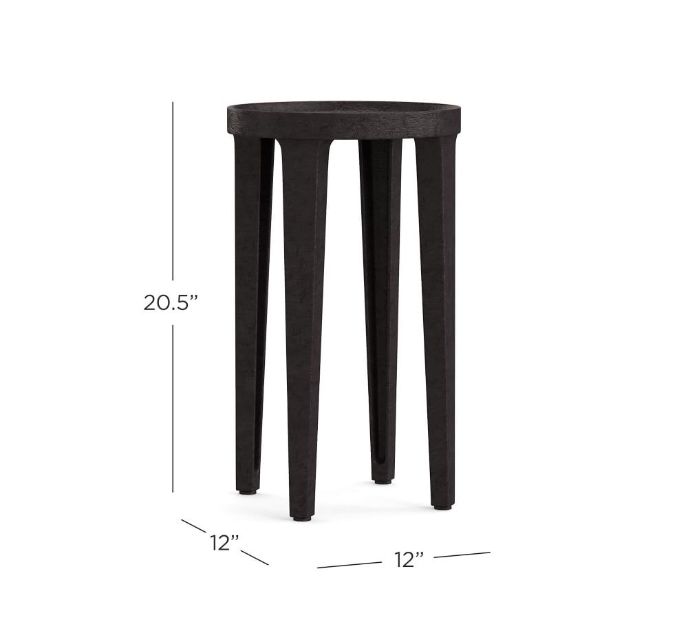 Jamie 12" Round Metal Accent Table Pottery Barn