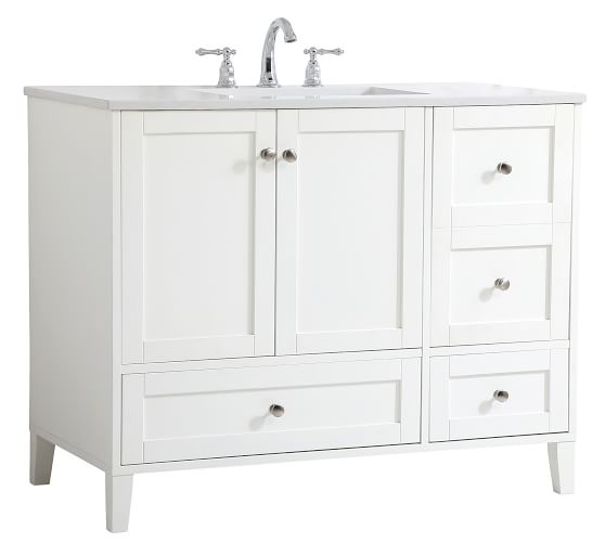 Moro 42 Single Sink Vanity Pottery Barn, 42 Vanity With Sink On Right Side