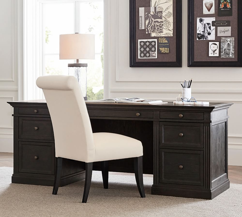 Livingston 75" Executive Desk with Drawers Pottery Barn