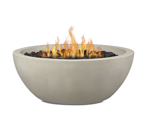 Nerissa Concrete 38 Round Natural Gas, Natural Gas Fire Pit Table Round