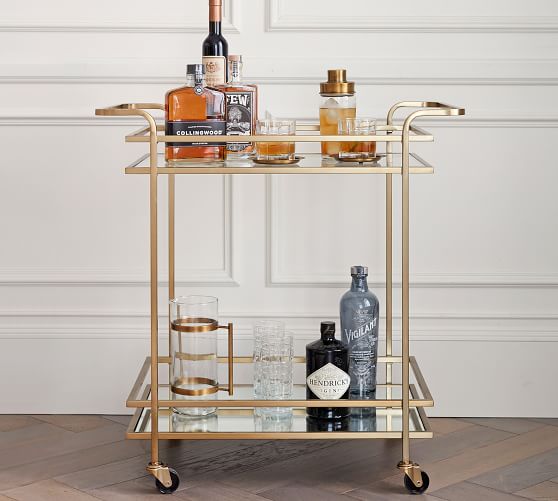 Skylar 29 Metal Bar Cart Pottery Barn Skylar 29 Metal Bar Cart Pottery Barn, Round Bar Cart With Wine Rack