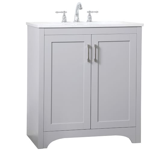 Cedra 30 Single Sink Vanity Pottery Barn, Bathroom Vanity 30 Inch Wide 18 Deep