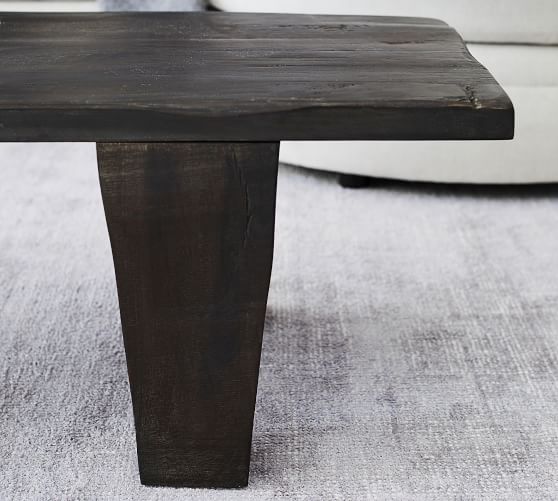 Rocklin 65 Reclaimed Wood Coffee Table, Black Reclaimed Wood Side Table
