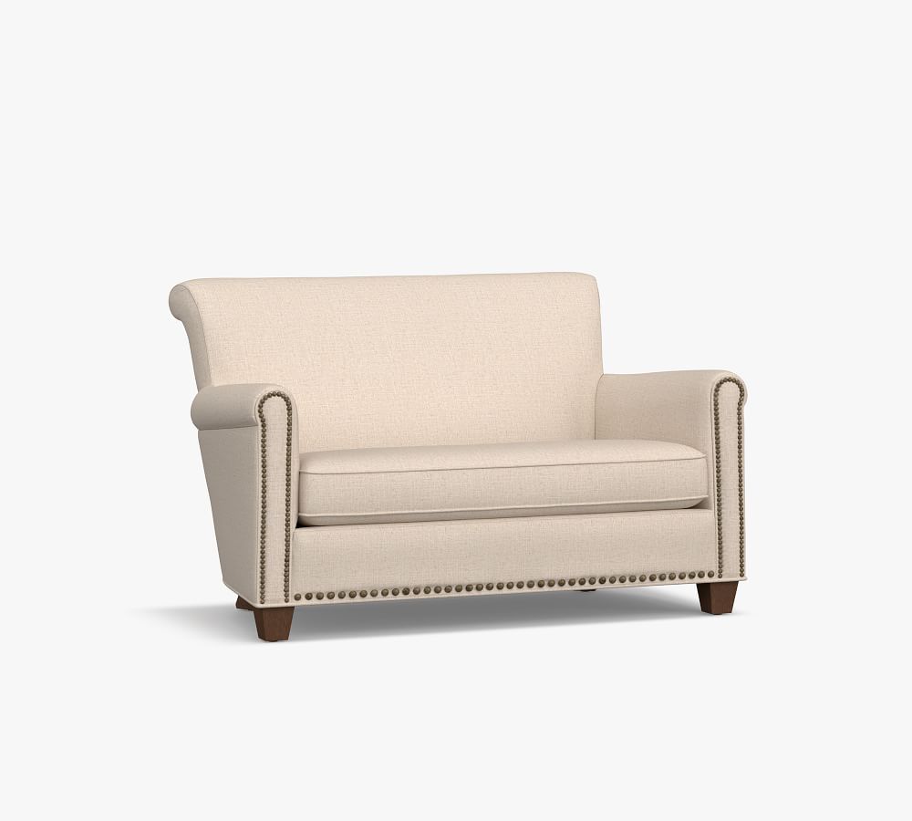 Irving Upholstered Settee with Nailheads Sofa For Small Spaces
