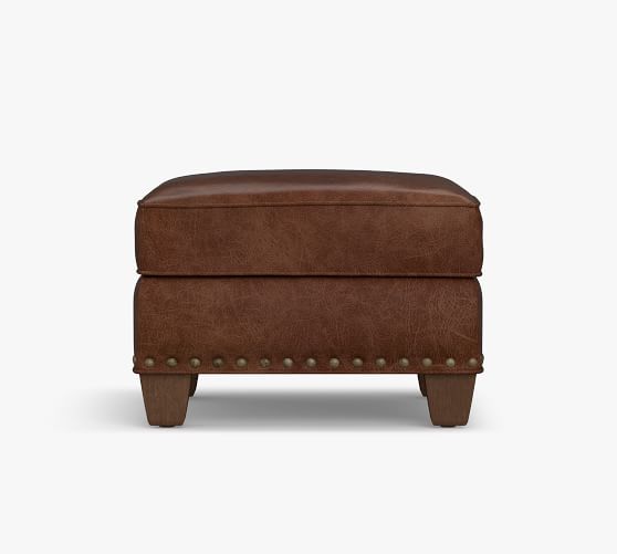 Irving Leather Storage Ottoman With, Best Leather Ottoman With Storage