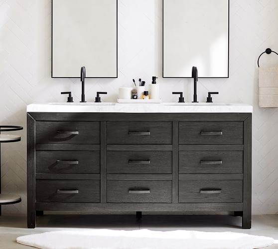 Linwood 60 Double Sink Vanity, 60 In 3 Double Sink Bathroom Vanity With Top