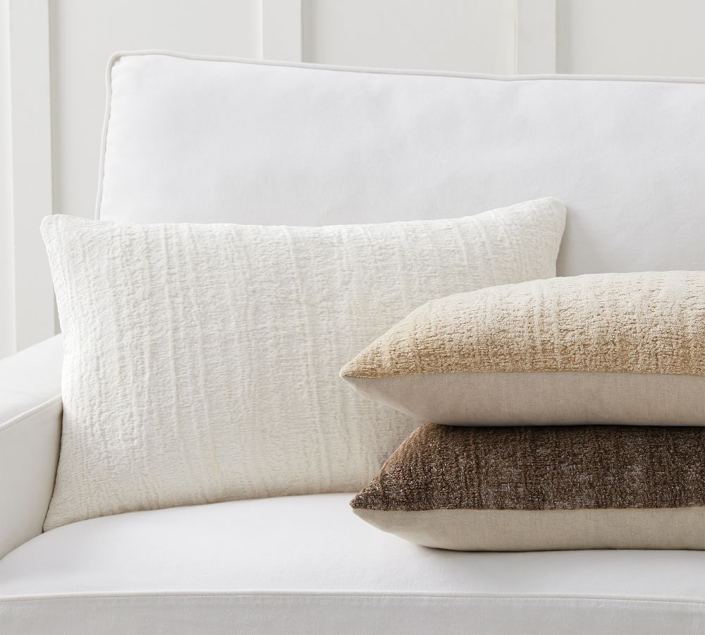 Journey Chenille Jacquard Lumbar Pillow Covers | Pottery Barn