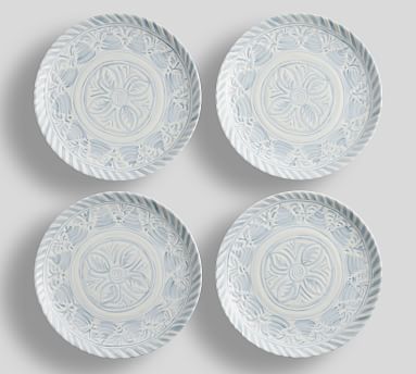 Chambray Tile Melamine Dinner Plates - Set of 4