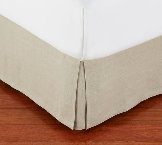 Pottery Barn Ivory Brushed Canvas BASIC PLEATED 14" Drop Bed Skirt FULL $109 