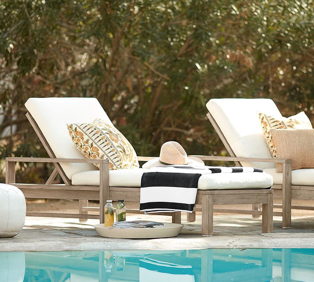 Indio Outdoor Chaise Lounge Pottery Barn