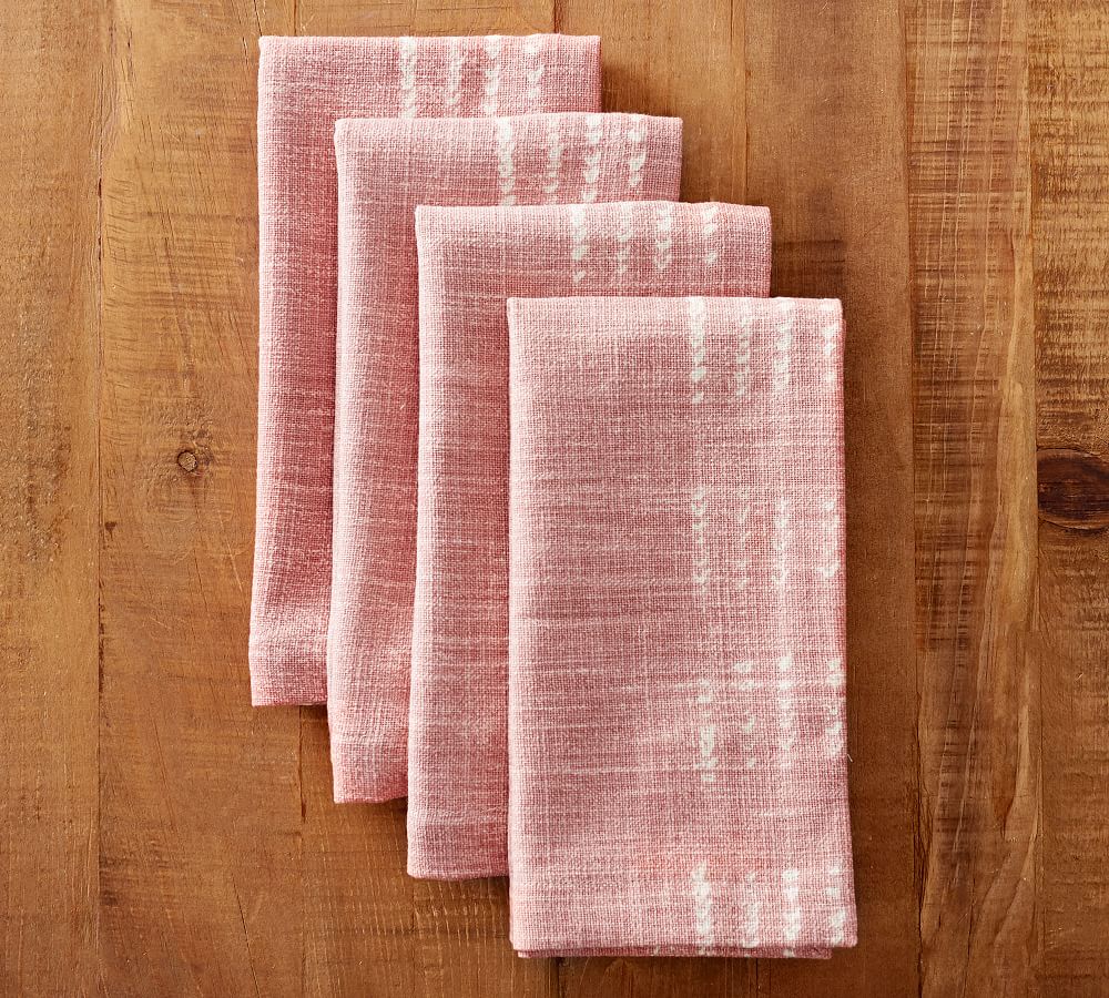 13 x 17  Shibori Style Dyeing Cotton Blend Napkins or Placemats  Set of 4   approx Linen