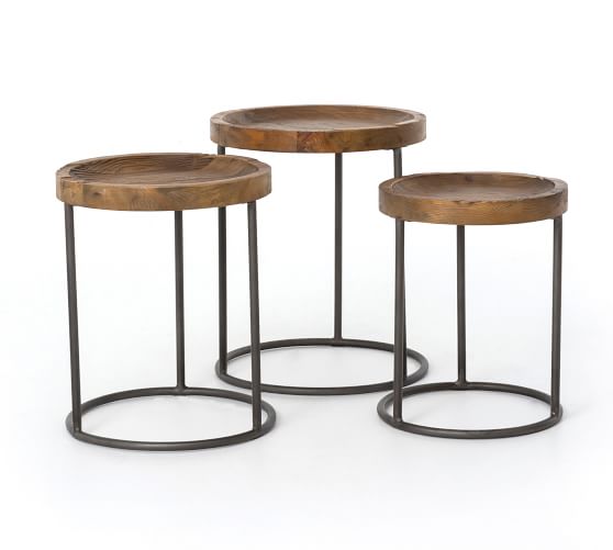 Antero Round Nesting End Tables, Round Nesting Tables Wood