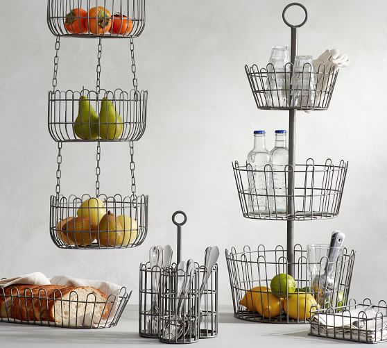 pottery barn hanging fruit basket