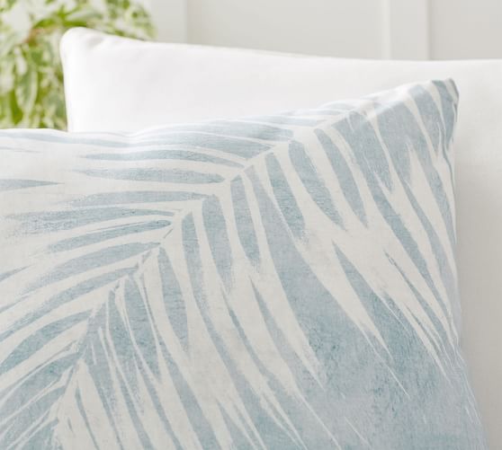 Pottery Barn Westwood Bolster Bed Pillow Cover Sham Vintage Tropical Palm Trees Pottery Barn Westwood Bolster Bed Pillow Cover Sham Vintage Tropical Palm Trees