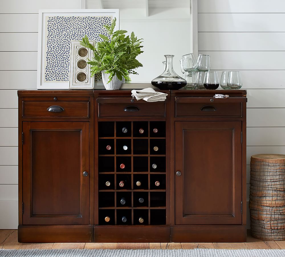 Modular Bar 54” Buffet With Wine Grid Pottery Barn