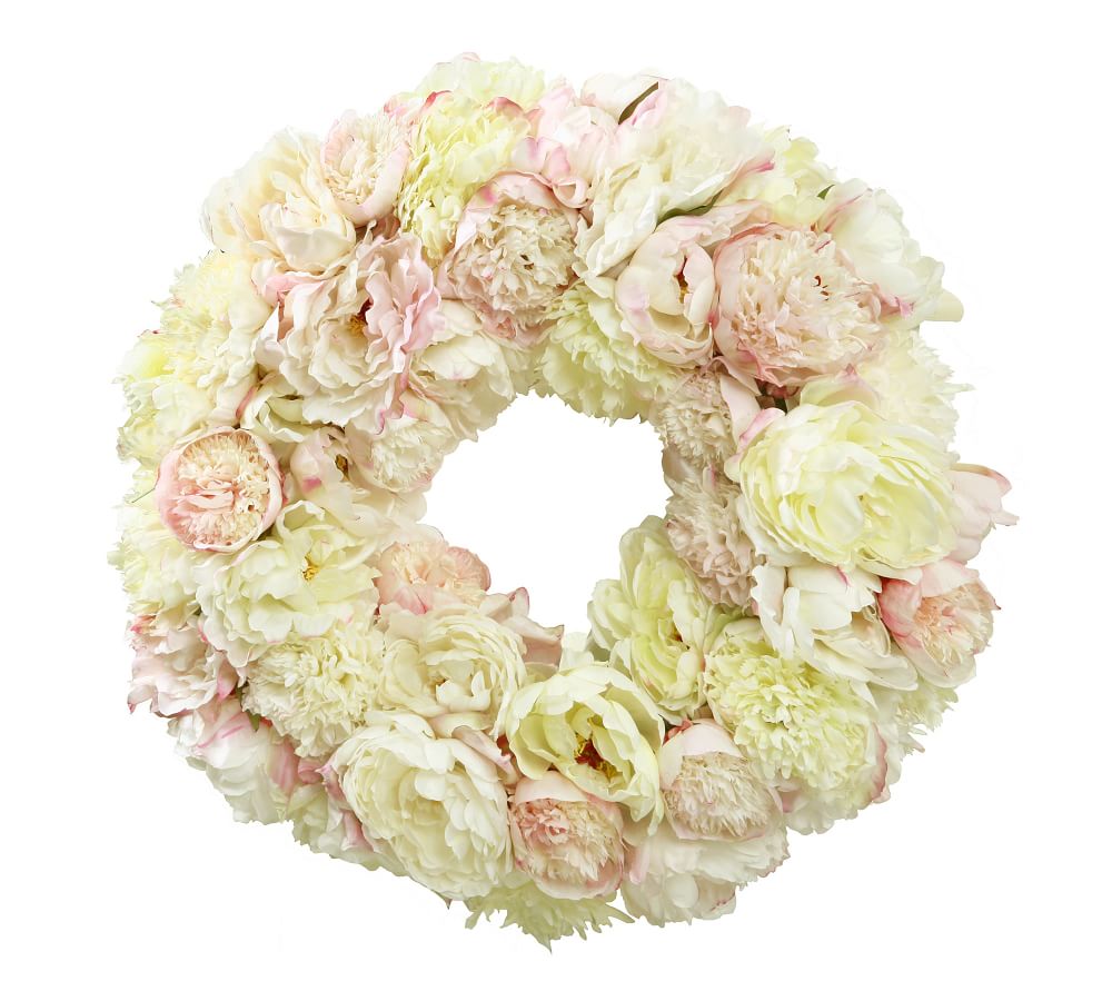 Faux Peony Wreath Pottery Barn