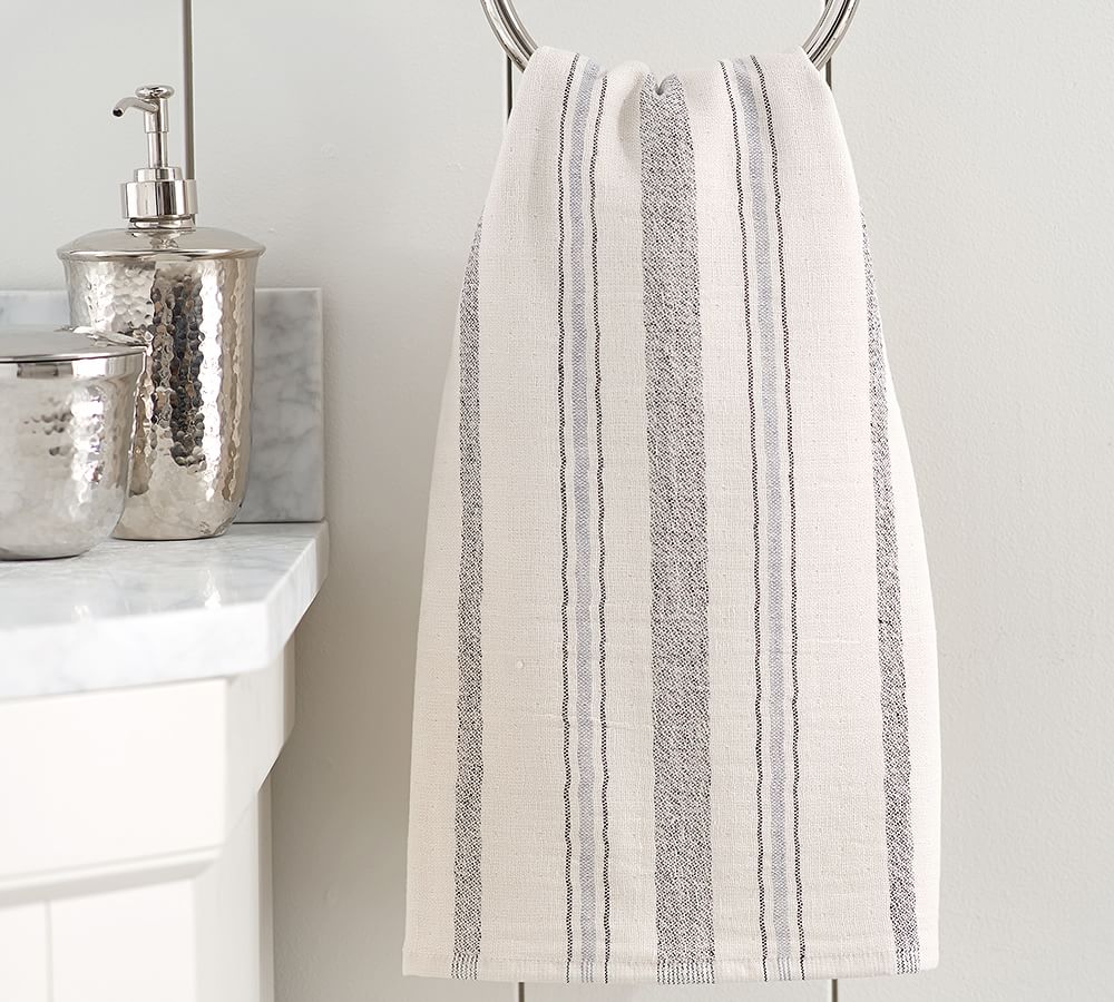 Camden Stripe Linen Terry Hand Towel Pottery Barn