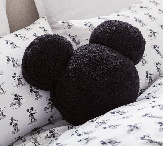 Disney Mickey Mouse Shaped Sherpa Pillow | Pottery Barn