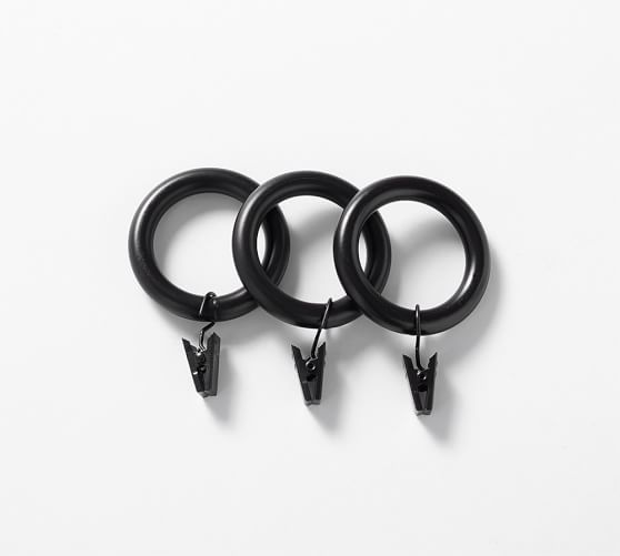 Set Of 7 Cast Iron Black Curtain Clip Rings Pottery Barn Clip Rings Large 