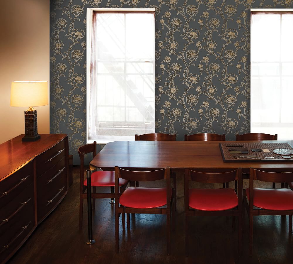 Peonies Removable Wallpaper Pottery Barn